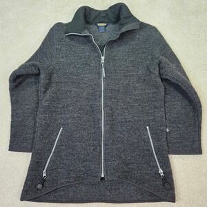 VTG Woolrich Men Charcoal Wool Full Zip S Mock Neck Fleece Heritage Made in USA